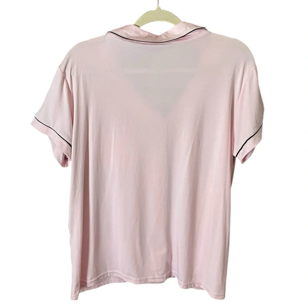 Born Pink Black Trim Size Large 2 Piece Pajama Short Sleeve Pants Set - Picture 4 of 9